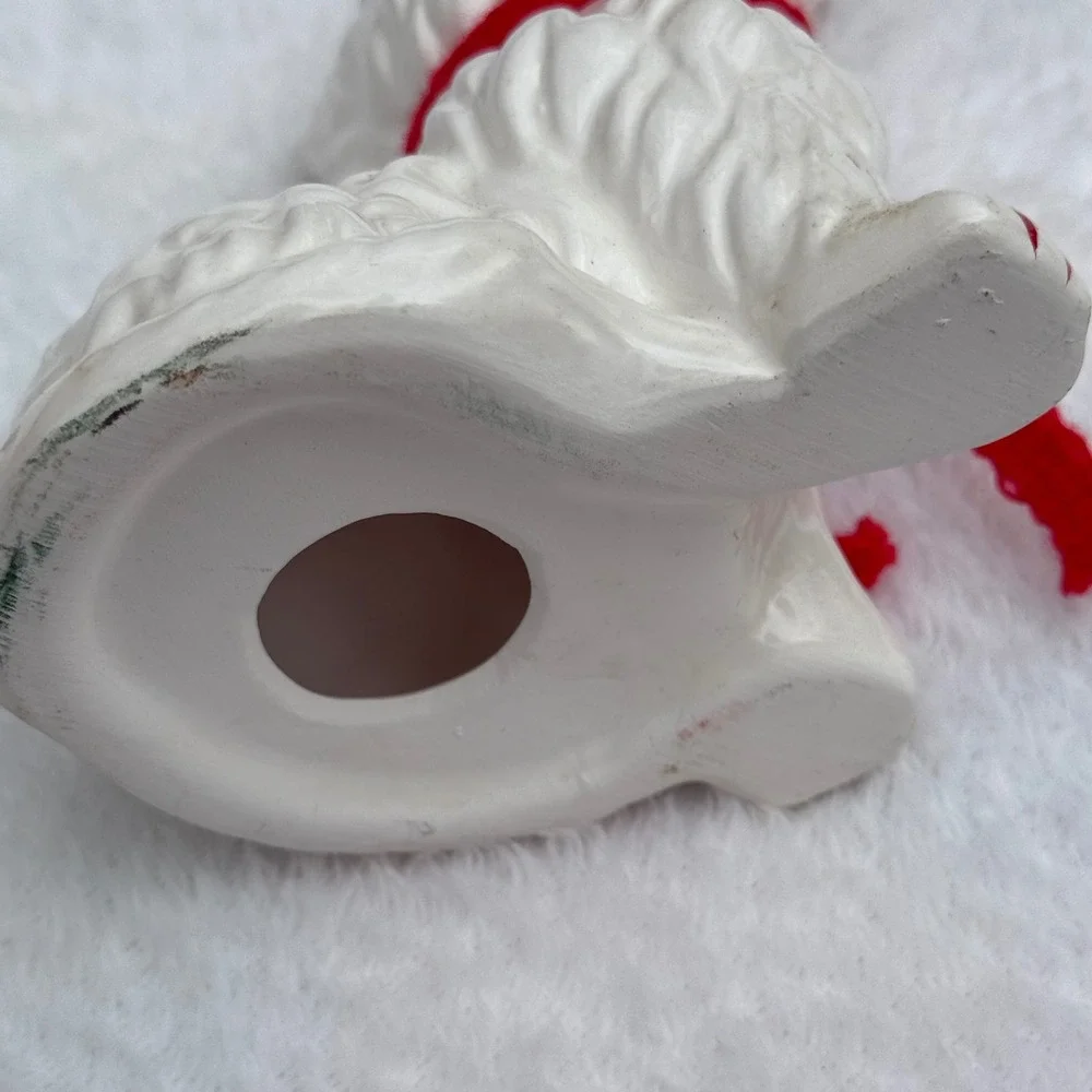 Vintage Ceramic Kitten‎ Figurine Christmas Decor Hat Scarf Holiday Cute